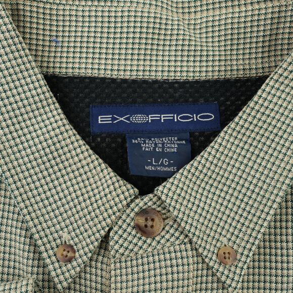 ExOfficio Shirt Mens L Outdoor Vented Hiking Button Down Plaid Long Sleeve - Picture 5 of 12